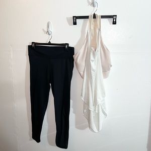 Fabletics Tank with Sports Bra & Leggings Bundle Set - Size Large